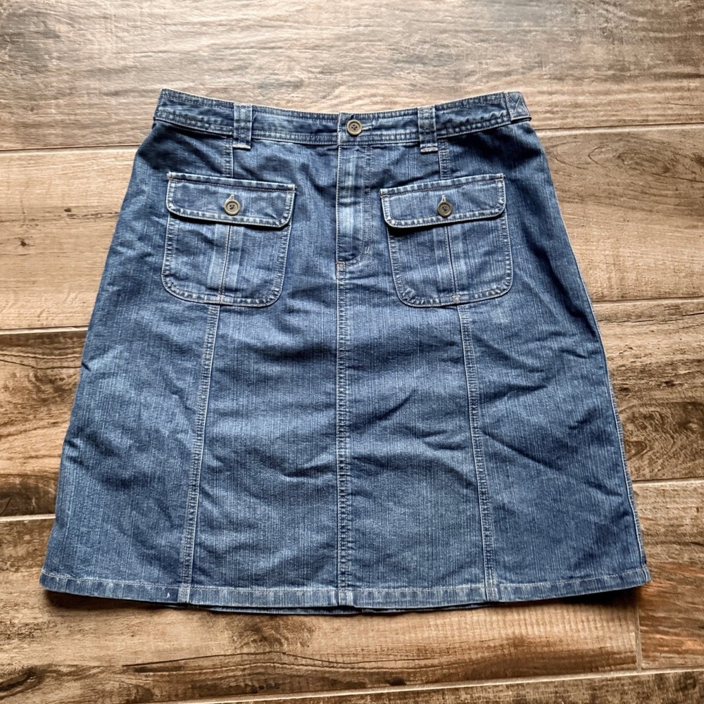 Cherokee Vintage Women's Utility Panelled Mini Denim Skirt, Blue,10